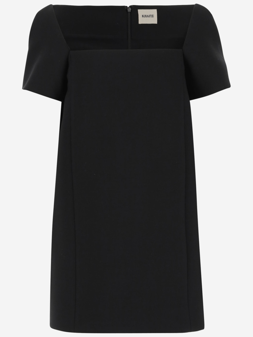 Khaite Benji Square-neck Short-sleeve Mini Dress