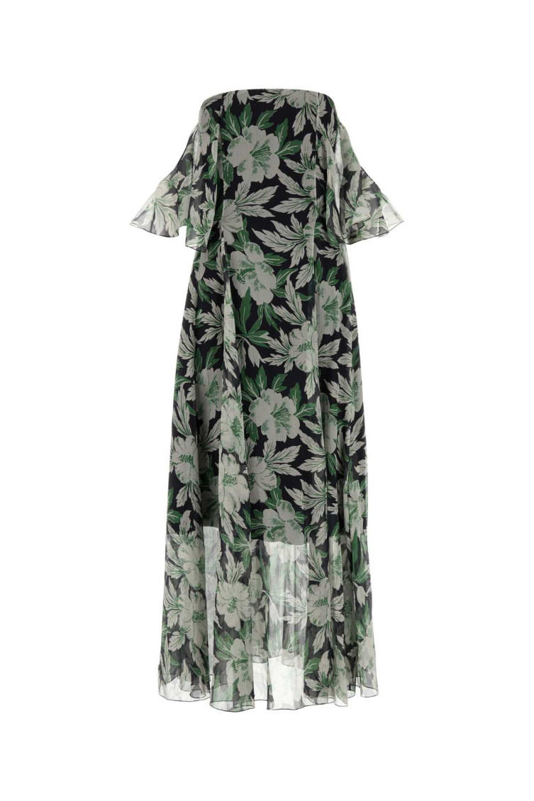 Loewe Off-the-shoulder Floral-print Silk-crepon Midi Dress