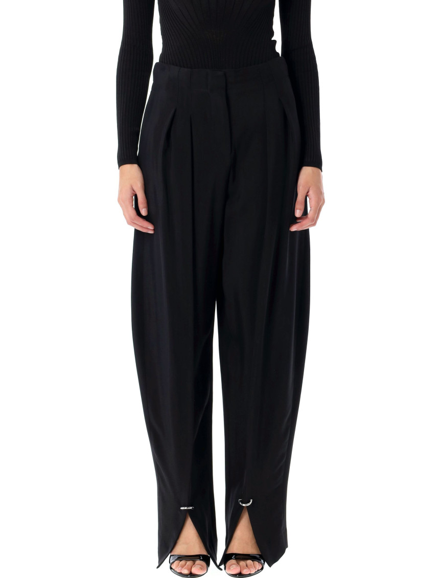 MUGLER BLACK PIERCED TAILORED TROUSERS