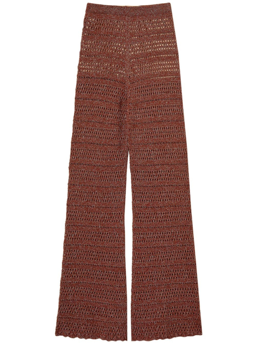 TWINSET BROWN KNITTED TROUSERS 