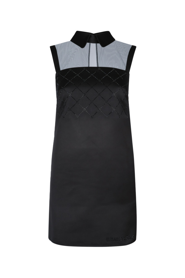 Elisabetta Franchi Dress With Embroidery And Sheer Panel
