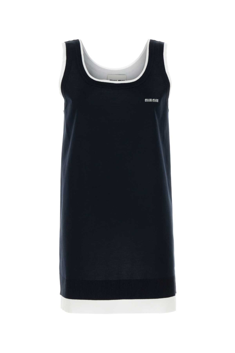 Miu Miu Women's Midnight Stretch Silk Blend Dress