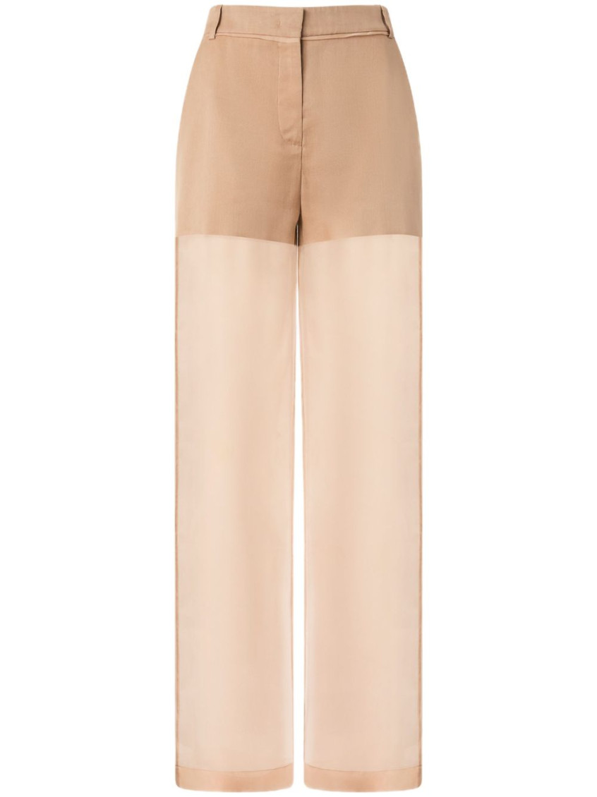 PINKO BROWN WIDE-LEG TROUSERS 