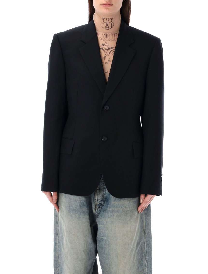Balenciaga Single-breasted Blazer In Black