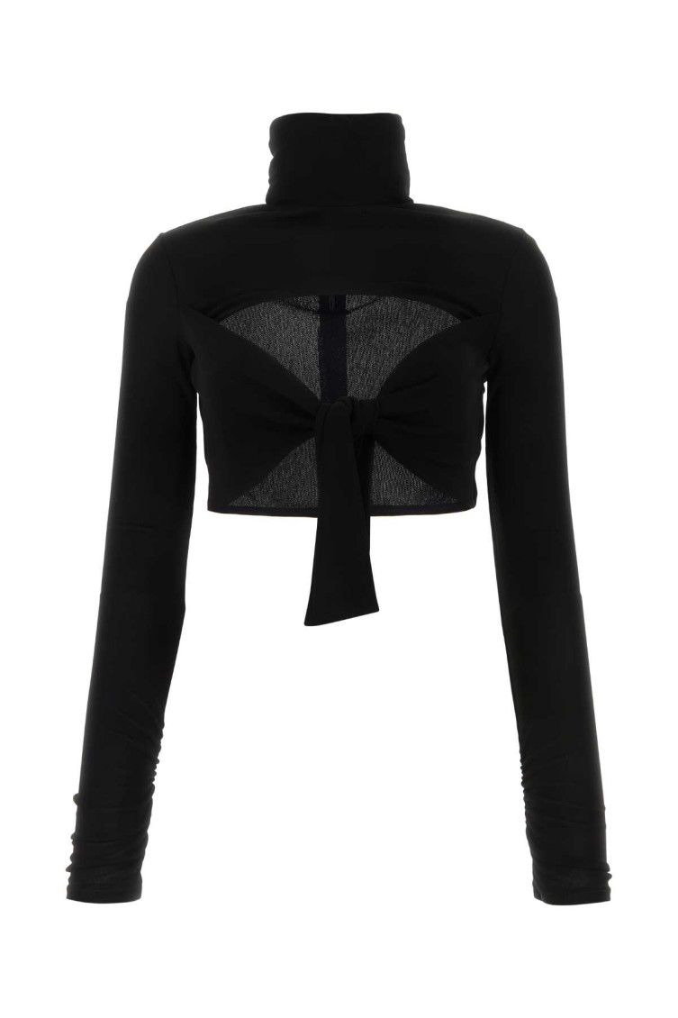 Msgm Top In Viscosa Nera Donna In Black