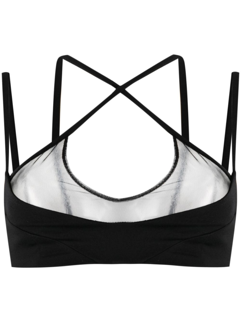 Attico Amos Criss-cross Bralette Top In Black