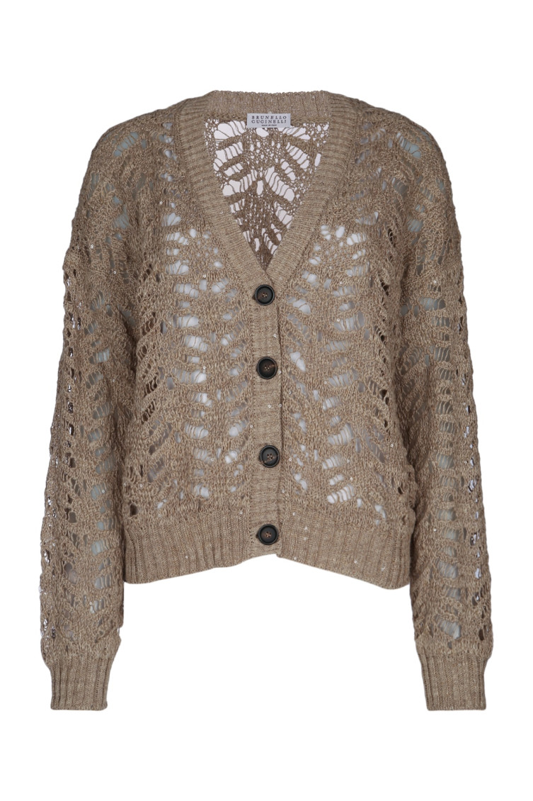 Brunello Cucinelli Beige Open-knit Cardigan