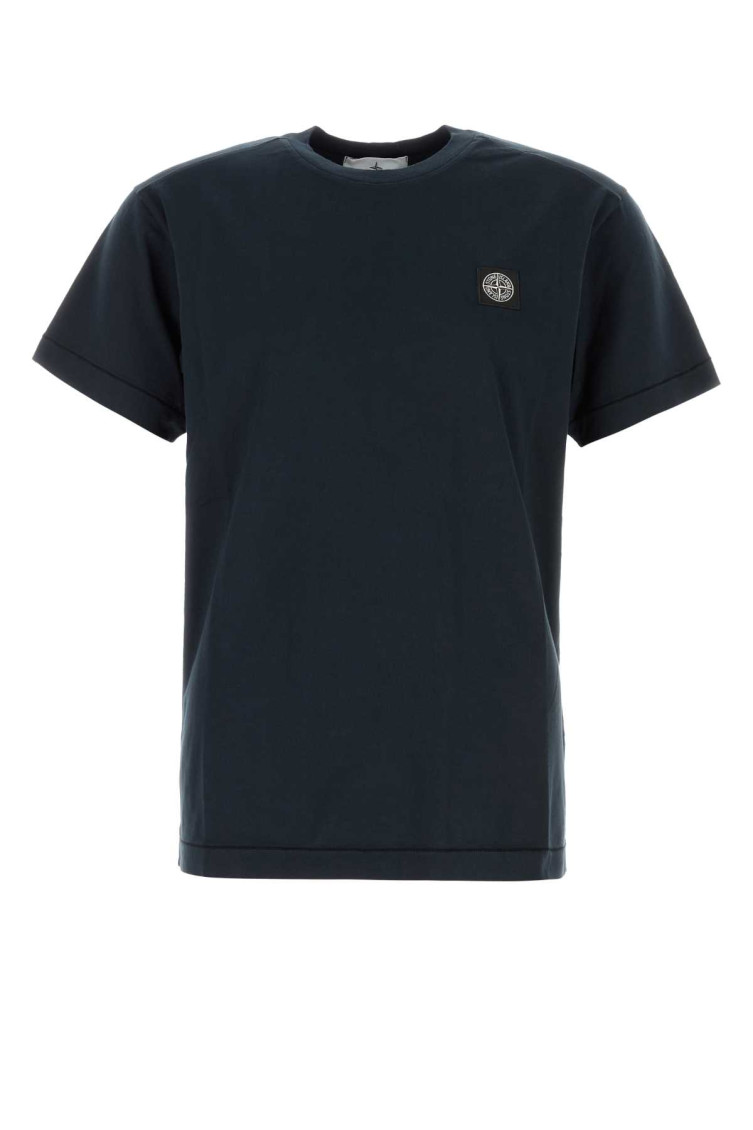 Stone Island Dark Blue Cotton T-shirt