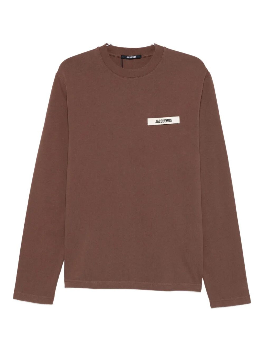 Jacquemus Dark Brown Logo T-shirt In Brown