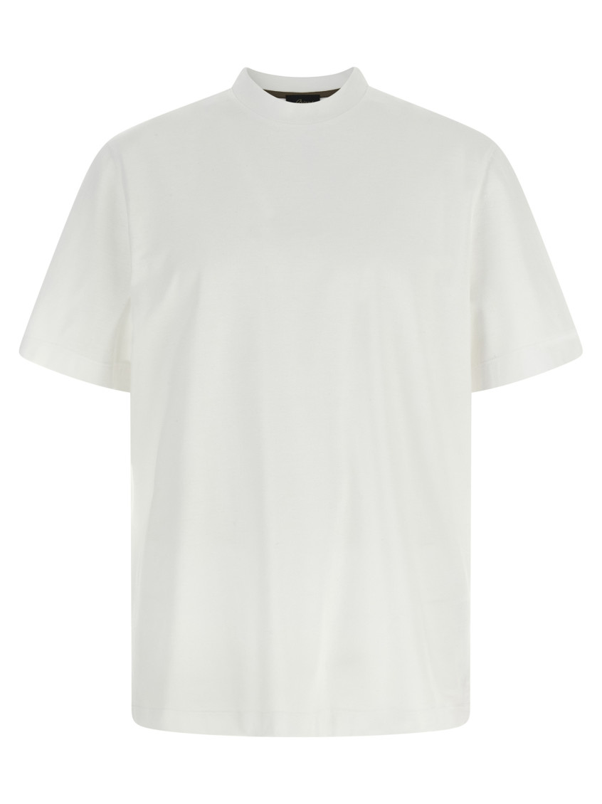 Brioni Short Sleeve Crew Neck Basic T-shirt In White