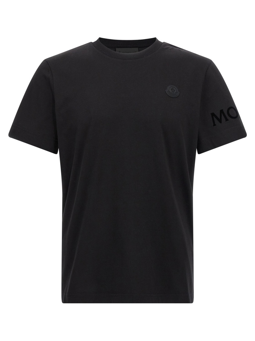 Moncler Black Logo T-shirt In Black