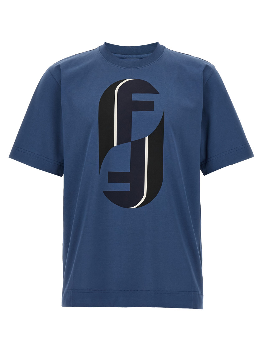 Fendi Monogram Print T-shirt In Blue