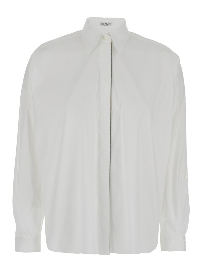 Shop Brunello Cucinelli White Oversized Shirt