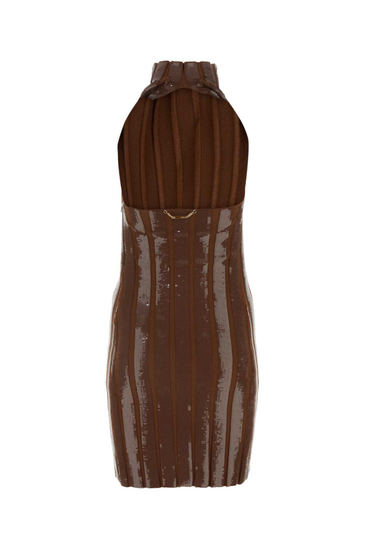 Fendi Brown wool and sequins mini dress for Women Online USA