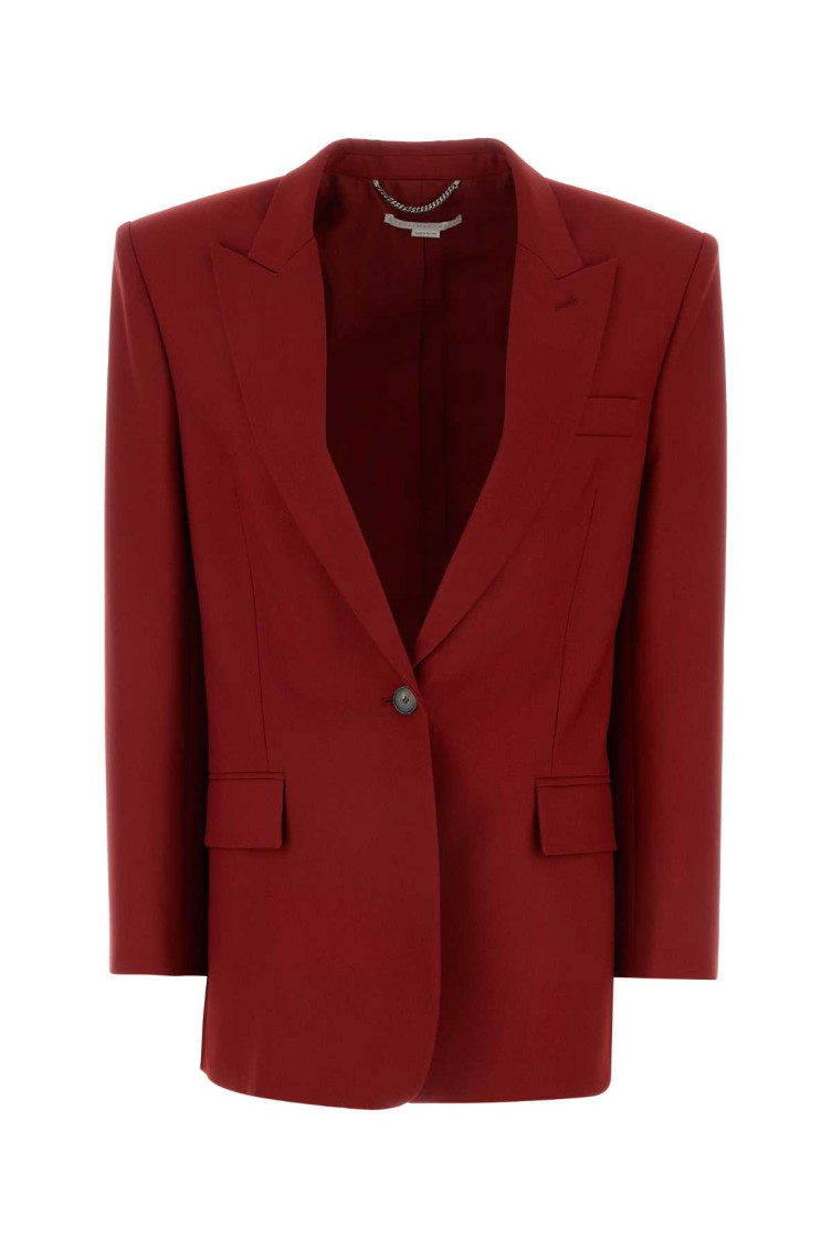Stella Mccartney Oversize Wool Blazer Flap Pockets In Red