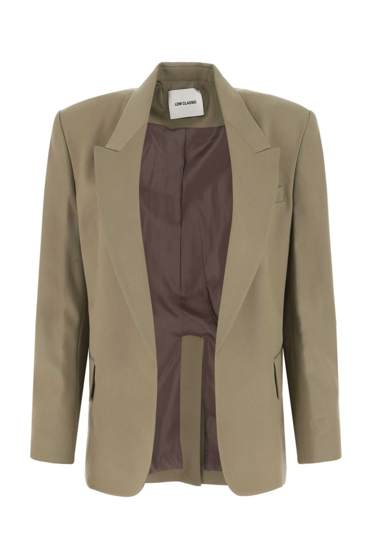 Shop Low Classic Green Open Breasted Blazer In Grey