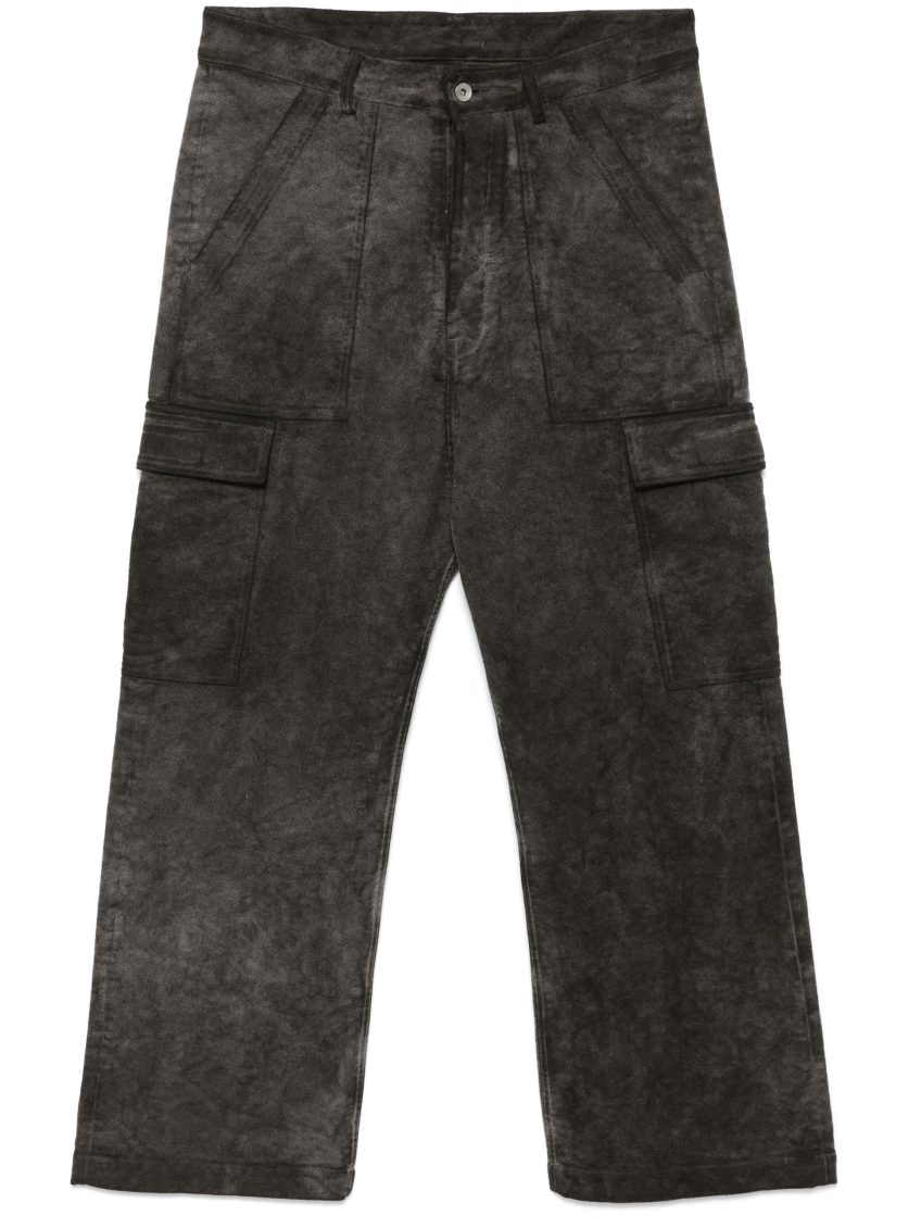 Rick Owens Drkshdw Distressed Cargo Trousers In Brown