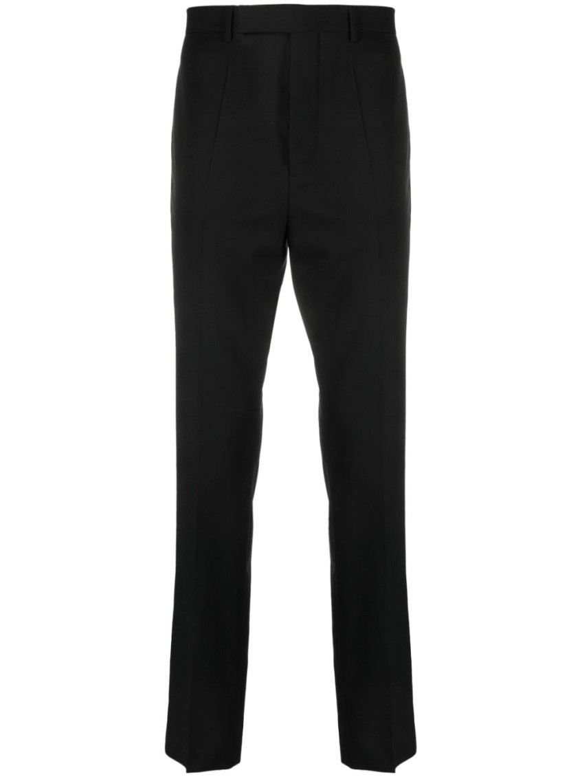 Rick Owens Off-centre Tapered-leg Trousers In Black