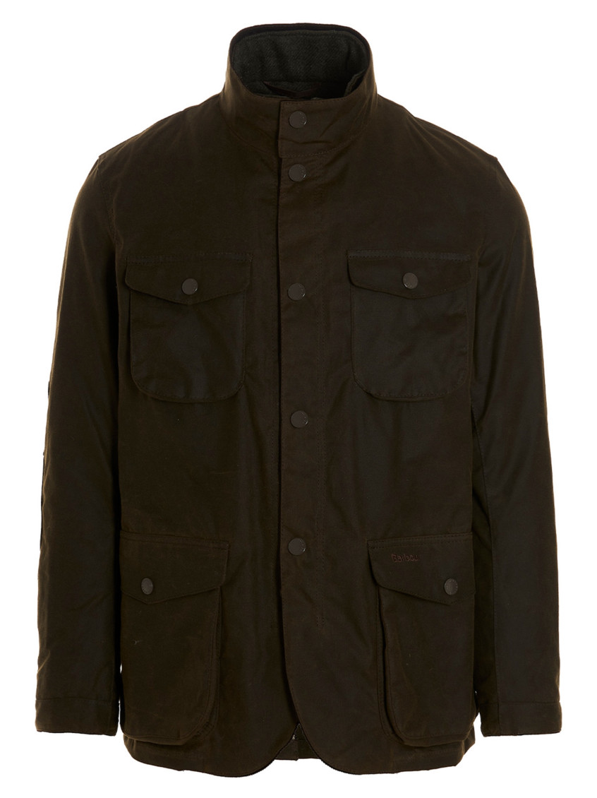 Barbour Ogston Waxed Jacket In Dark Brown