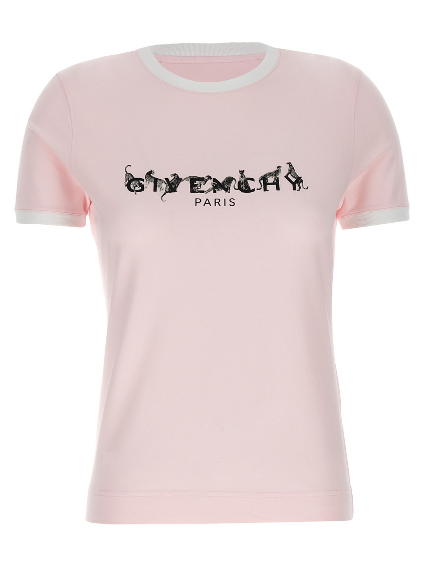 Givenchy Pink T-shirt With Logo Printed On The Front In Cottonr Woman In Multicolor