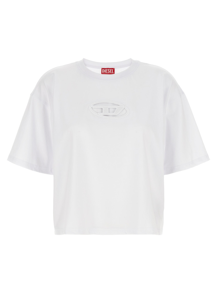 Diesel T-shirt T-buxt-crop-od White In White