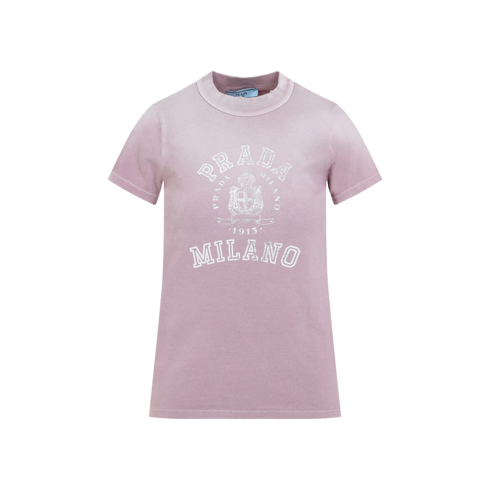 Prada Light Purple Logo-Print T-shirt for Women Online USA