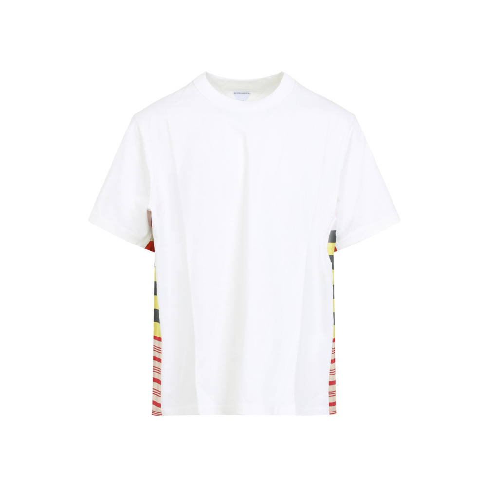 Bottega Veneta Checkered Tshirt Made Of Soft Cotton Jersey In White