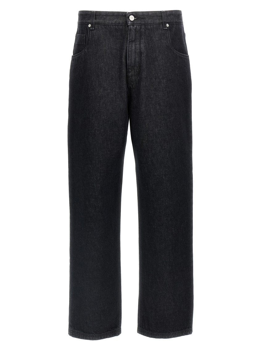Fendi Black Logo Straight Jeans