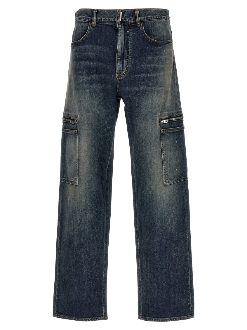 Givenchy Blue Cargo Jeans In Blue