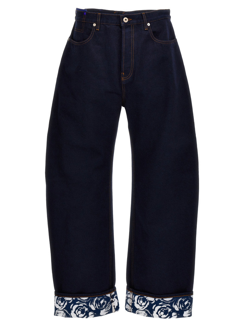 Burberry Japanese Denim Baggy Jeans In In Dark Blue