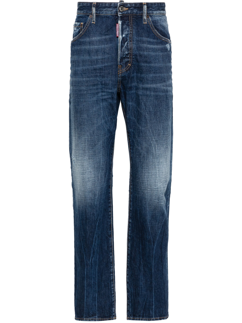 Dsquared2 Cool Guy Blue Jeans With Faded Effect In Denim Man In Navy Blue