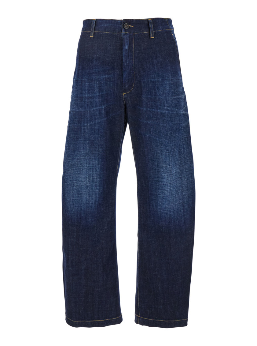 Dsquared2 Blue Five-pocket Jeans With Distressed Effect In Blue