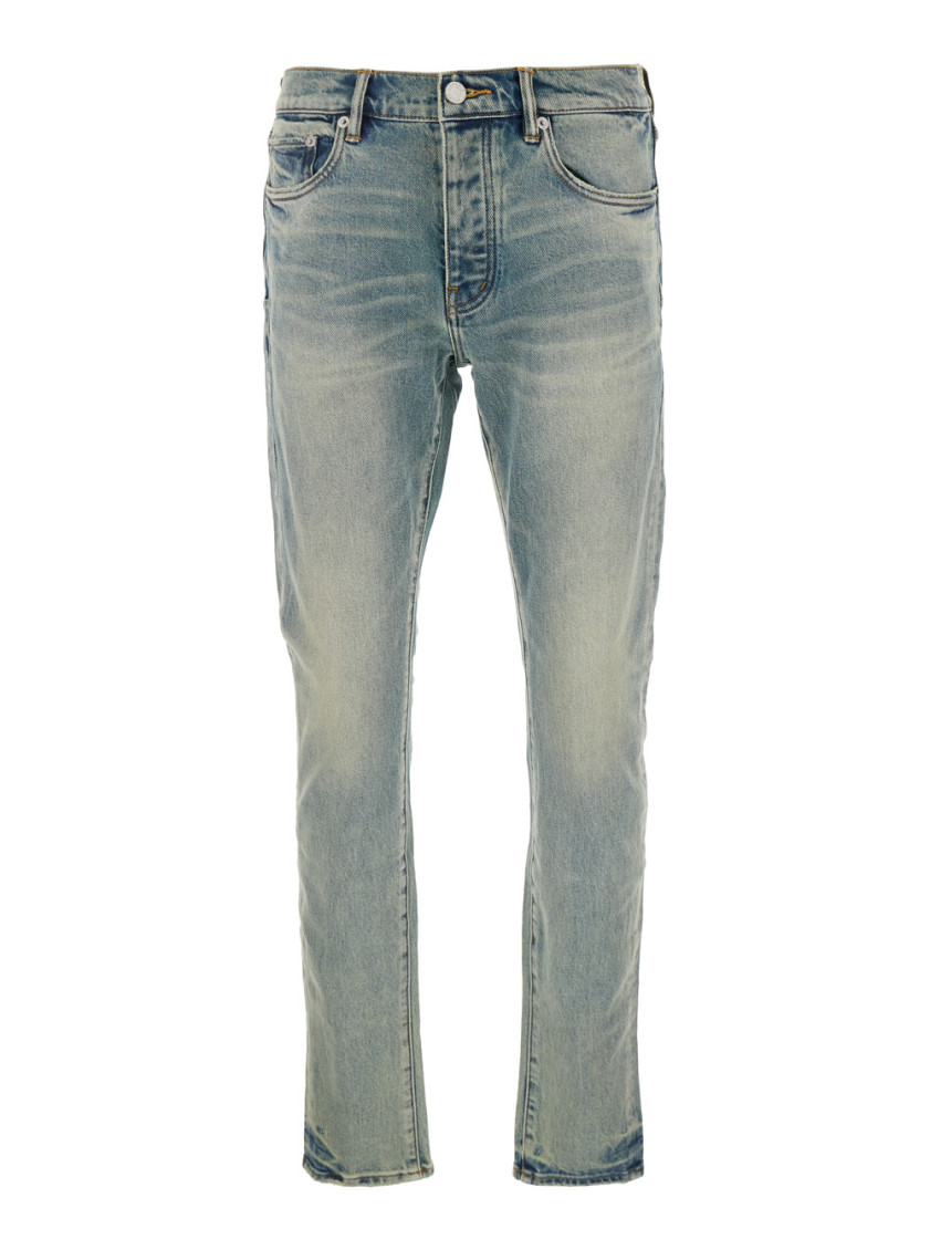 Purple Brand Blue Skinny Faded Jeans In Denim Black In Blue