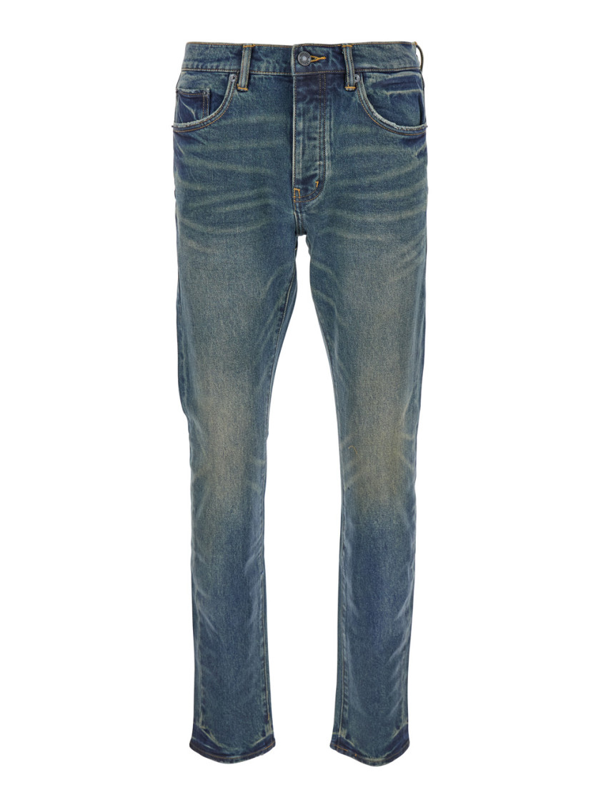 Purple Brand P001 Low-rise Slim-leg Jeans In Blue