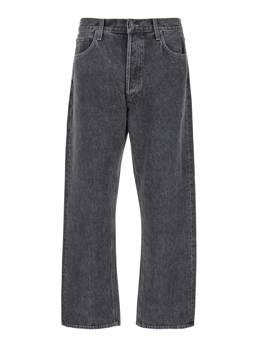Agolde 90s Grey Five Pocket Jeans In Cotton Man In Grey