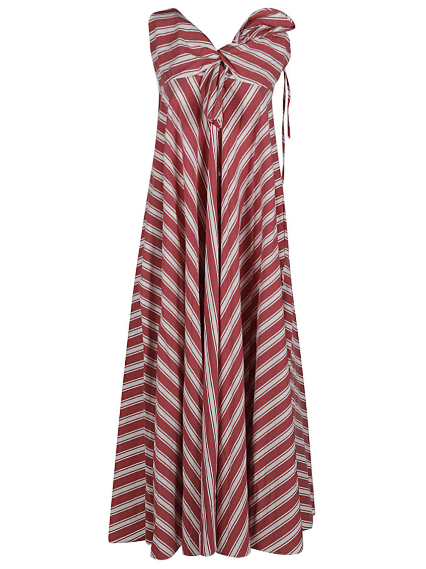 Lavi Cotton Blend Long Dress In Red