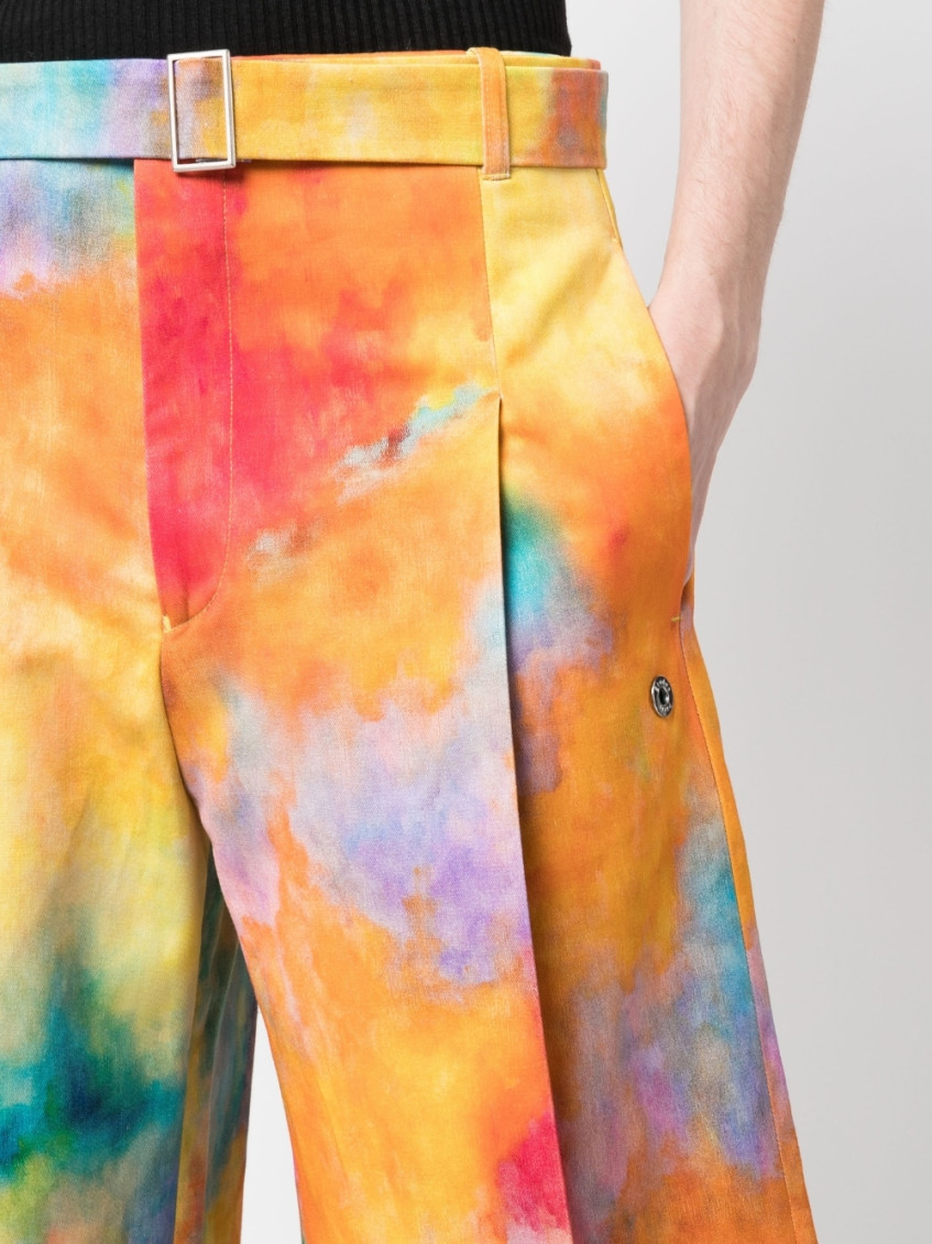 Etudes Studio Tie-dye-print Pleated Wide-leg Shorts In Multicolor