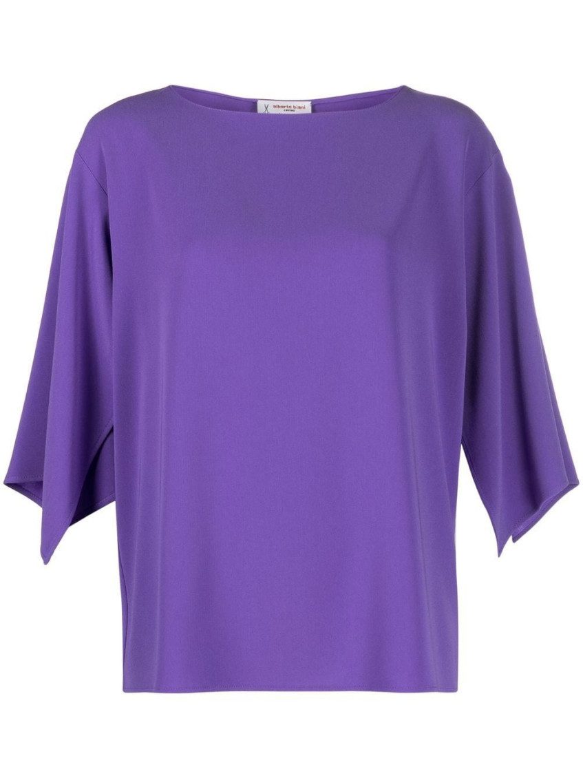 Alberto Biani Splited Sleeves Blouse In Purple