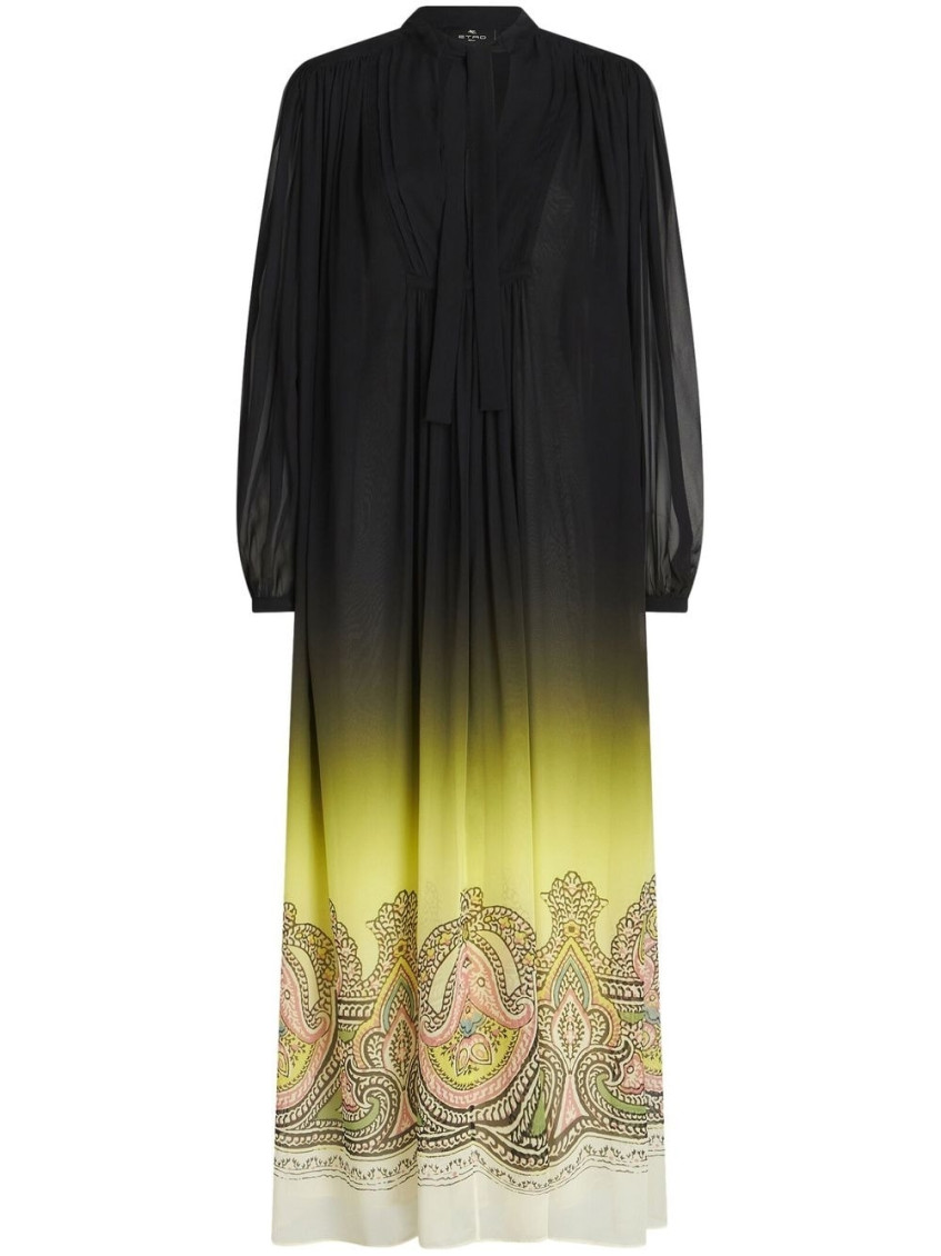 Etro Woman Maxi Dress Black Size 6 Silk In Multicolor