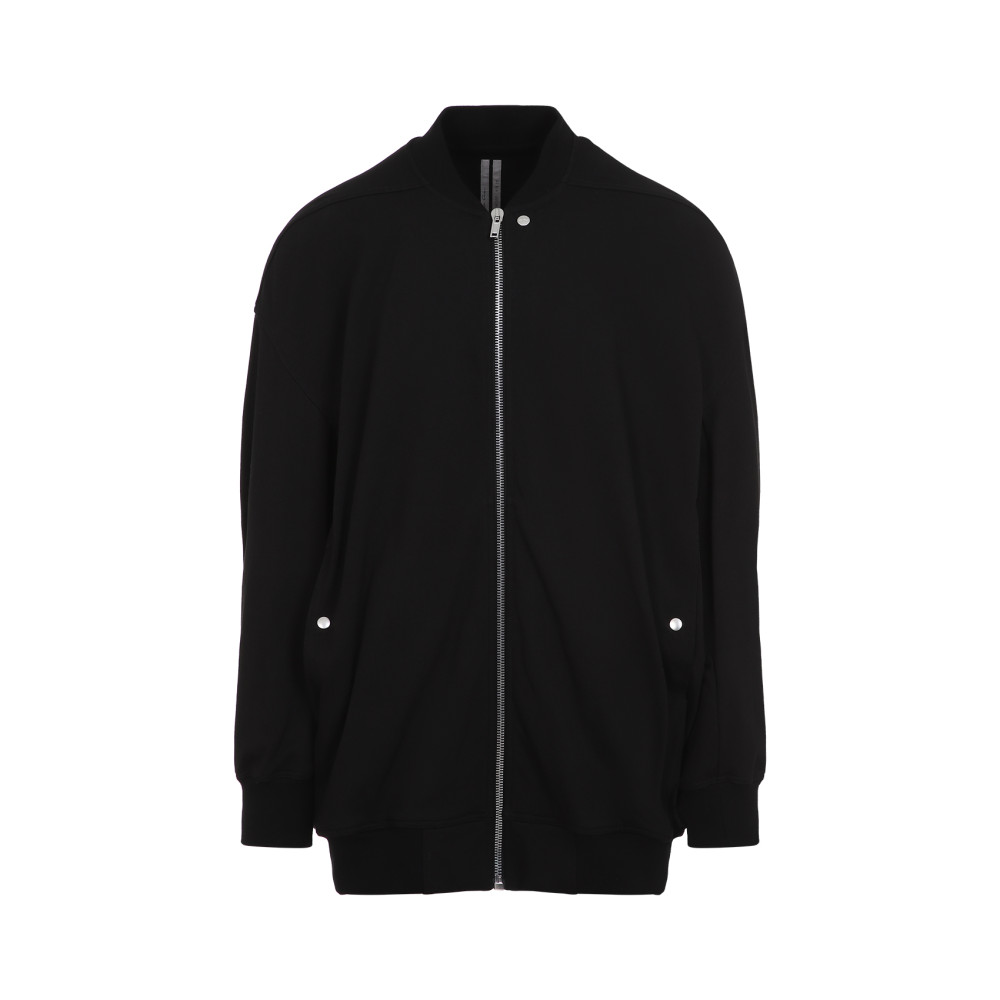 Rick Owens Oversized Flight Sweatshirt Ribbed Finish In Black
