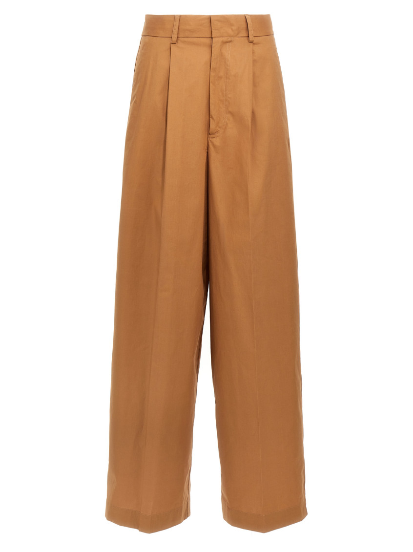 Nude Menswear Wide-leg Trousers In Brown