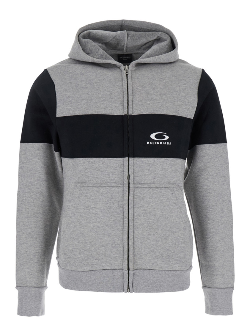 Balenciaga Jersey Hoodie Sweatshirts Grey In Gray