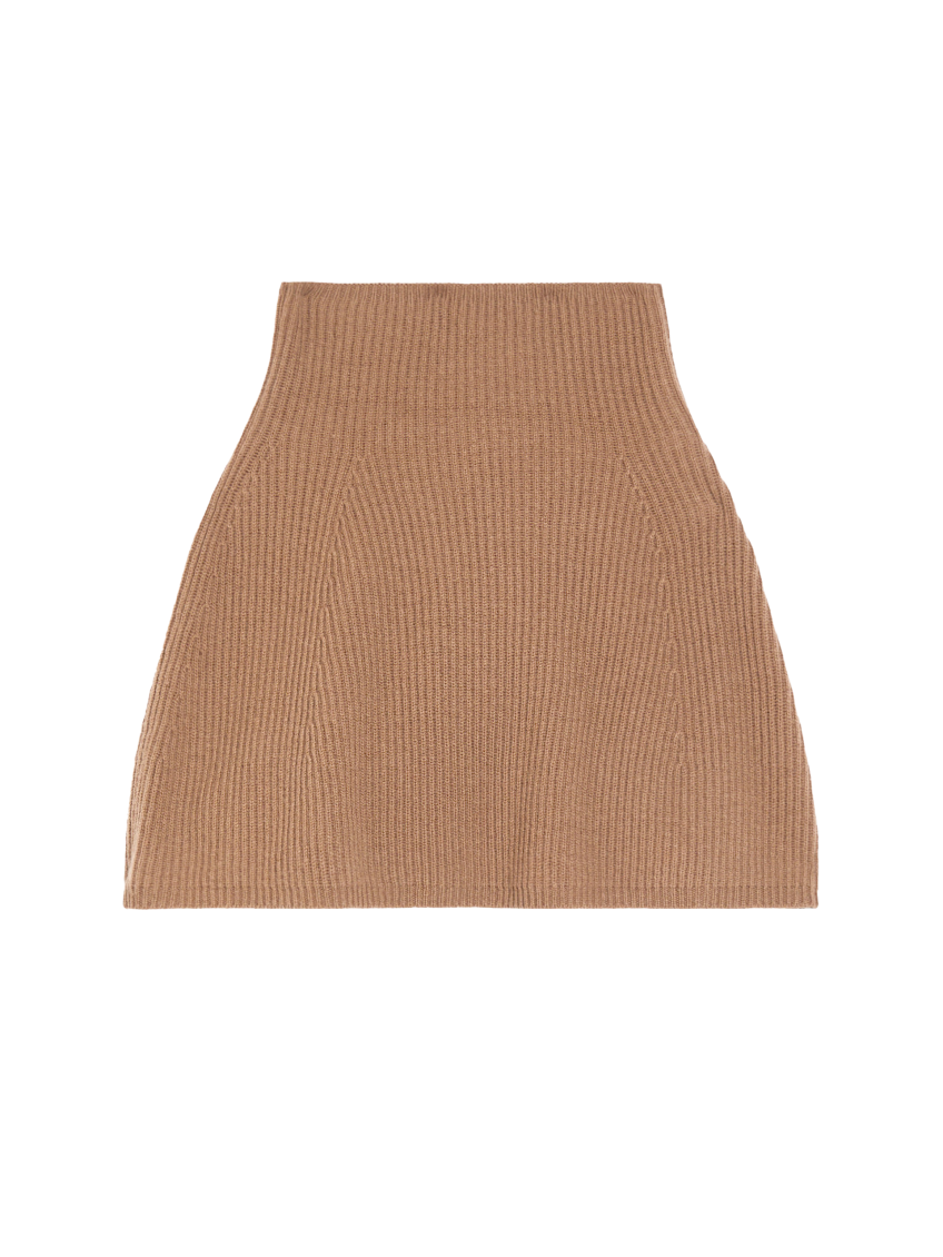 Max Mara Giulio Wool And Cashmere Ribbed Cape In Brown