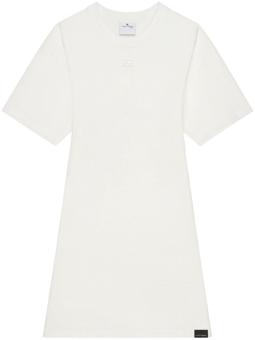 Courrèges White Cotton Mini Dress In White
