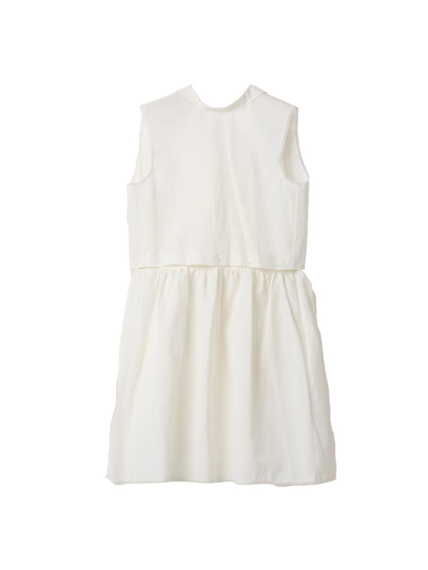 Shop Miu Miu White Slubbed Poplin Dress