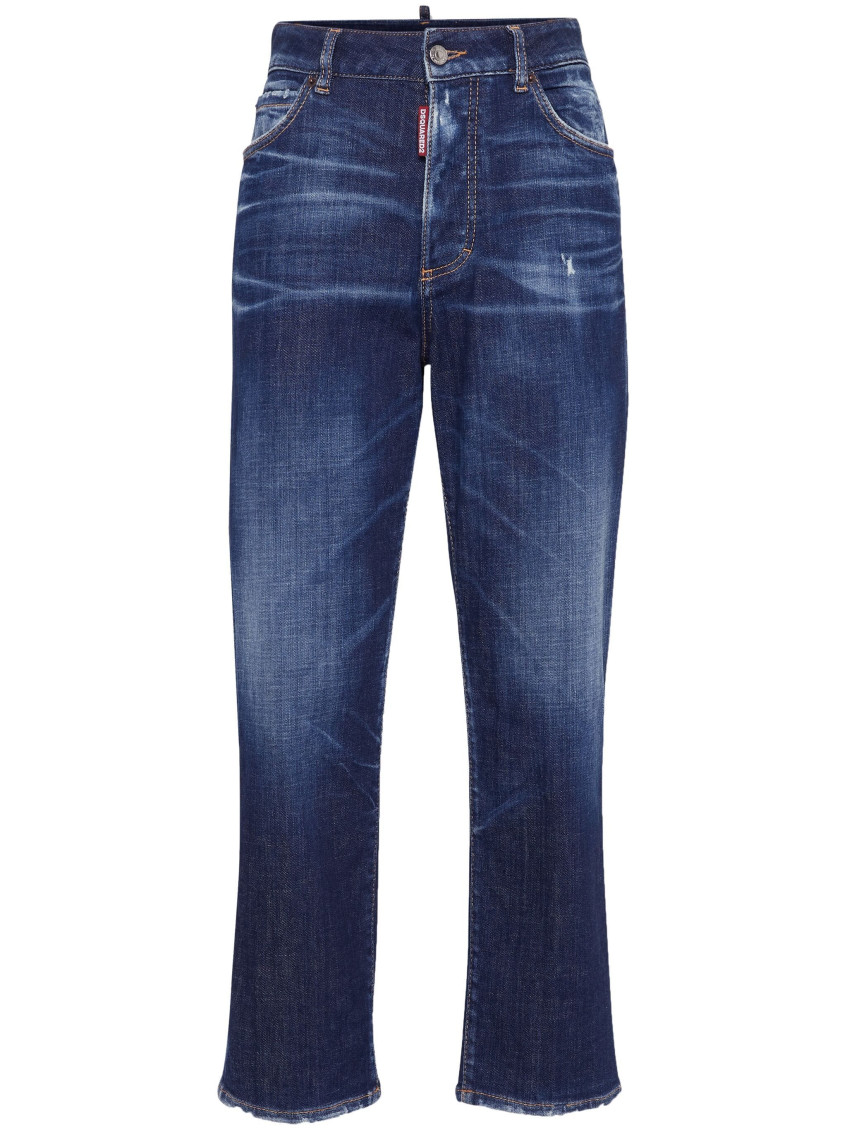 Dsquared2 Boston Basic Wash Straight-leg Jeans In Navy Blue