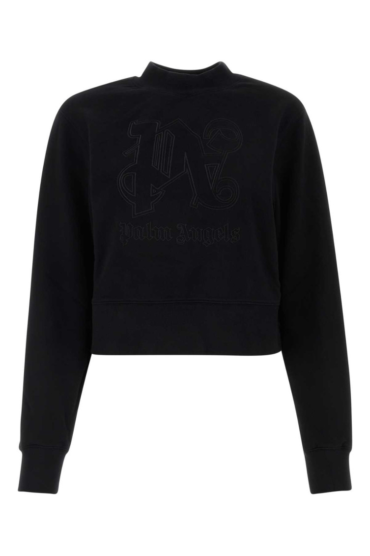 Shop Palm Angels Black Cotton Sweatshirt