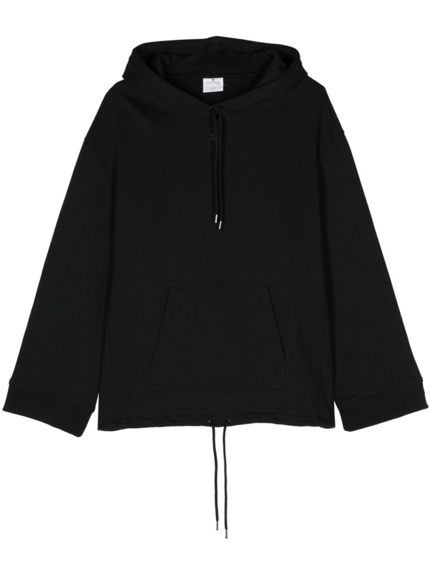 【関税&送料込】Courreges Black Cotton Sweatshirt Courrèges logo-patch Cotton Sweatshirt | Black | FARFETCH