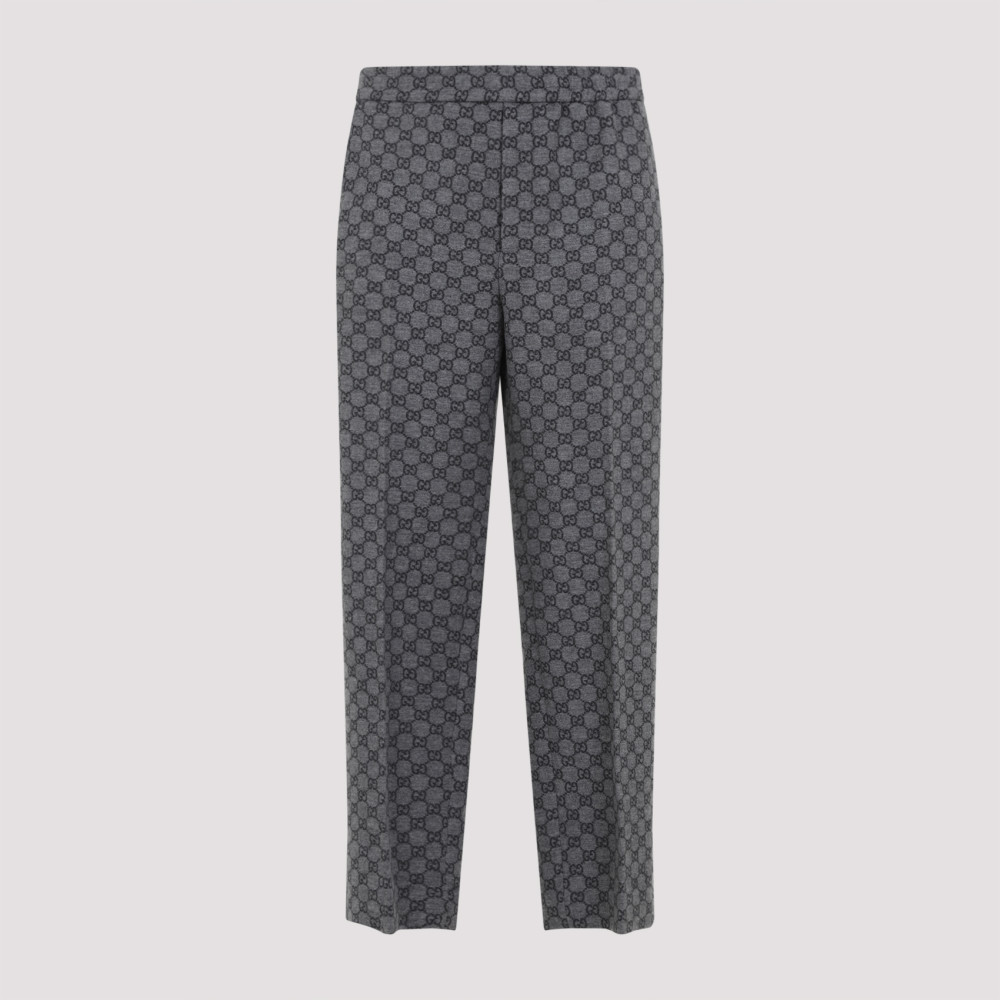 Gucci Gg Logo Flannel Wool Pants