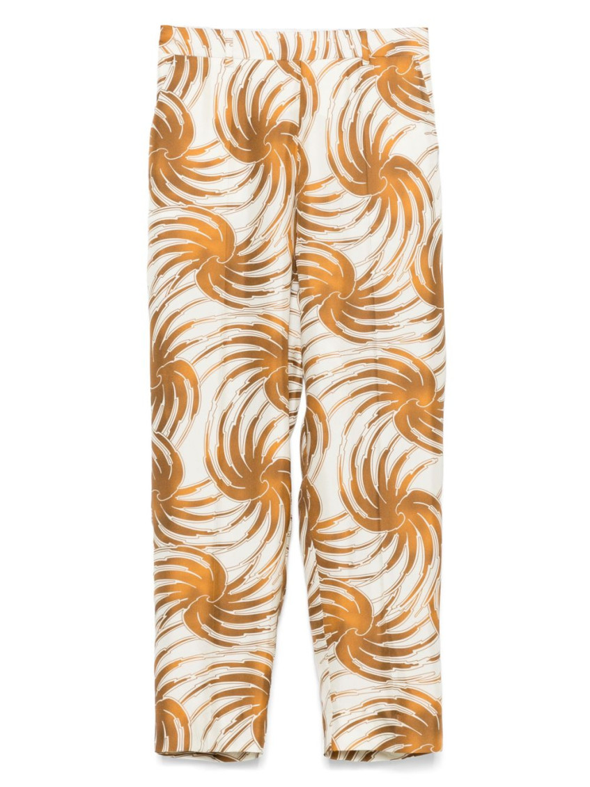 Alberto Biani Beige Silk Trousers